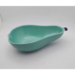 VTG West Germany Pottery Pear Shaped Bowl Turquoise Aqua Blue Green